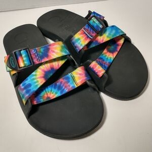 Chaco Tie Dye Chillos Slide Sandal, Size Men's 9, Camping, Hiking, Outdoor